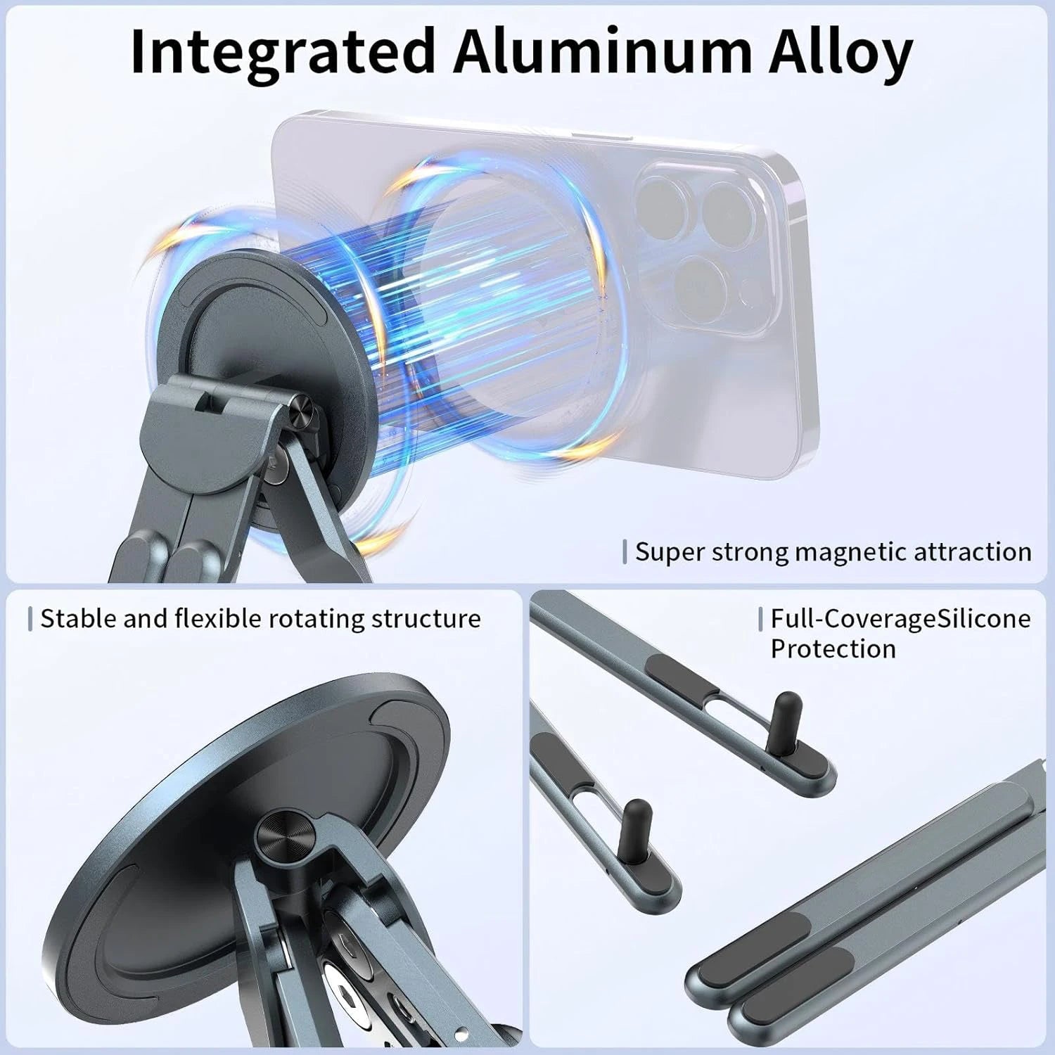 Multifunctional Magnetic Phone Holder Tripod For Handheld Selfle Stick Foldable With Foldable Metal Stand For Phone iPad Tablet