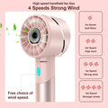 Mini Handheld Fan with 4 Speeds, Rechargeable Portable Turbo Fan for Travel Office Outdoor, Up to 16H Runtime