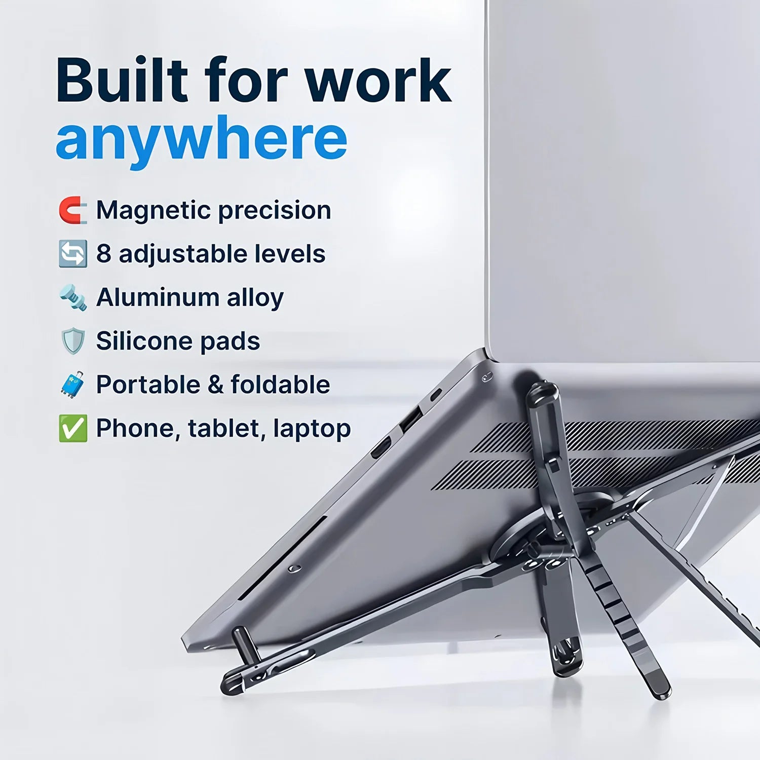 Multifunctional Magnetic Stand Phone Holder Handheld Selfle Stick Foldable Tripod Portable Desk Stand for Phone Tablet Laptop