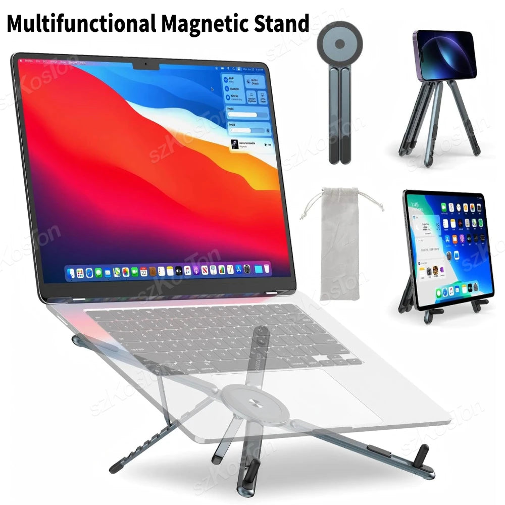 Multifunctional Magnetic Phone Holder Tripod For Handheld Selfle Stick Foldable With Foldable Metal Stand For Phone iPad Tablet