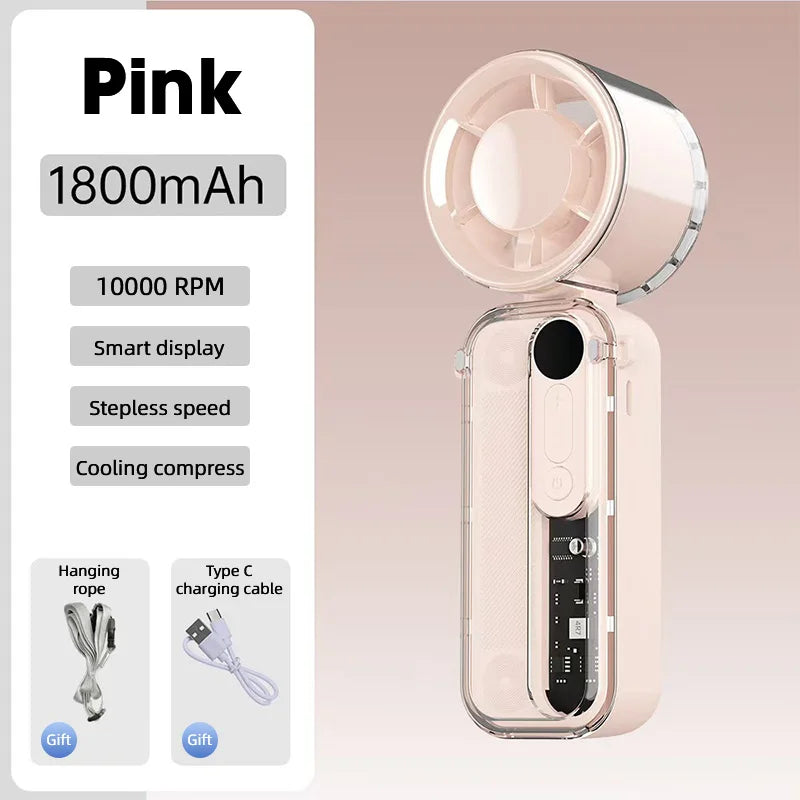 Handheld Small Fan, Semiconductor Cooling, Ultra Long Battery Life, Charging Fan, Small Cooling and Ice Pack Fan