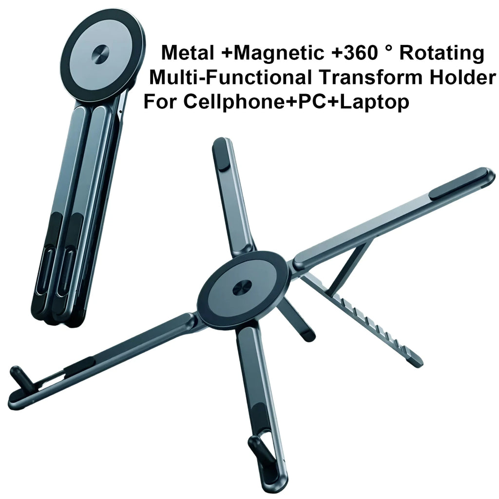 Multifunctional Magnetic Stand Phone Holder Handheld Selfle Stick Foldable Tripod Portable Desk Stand for Phone Tablet Laptop