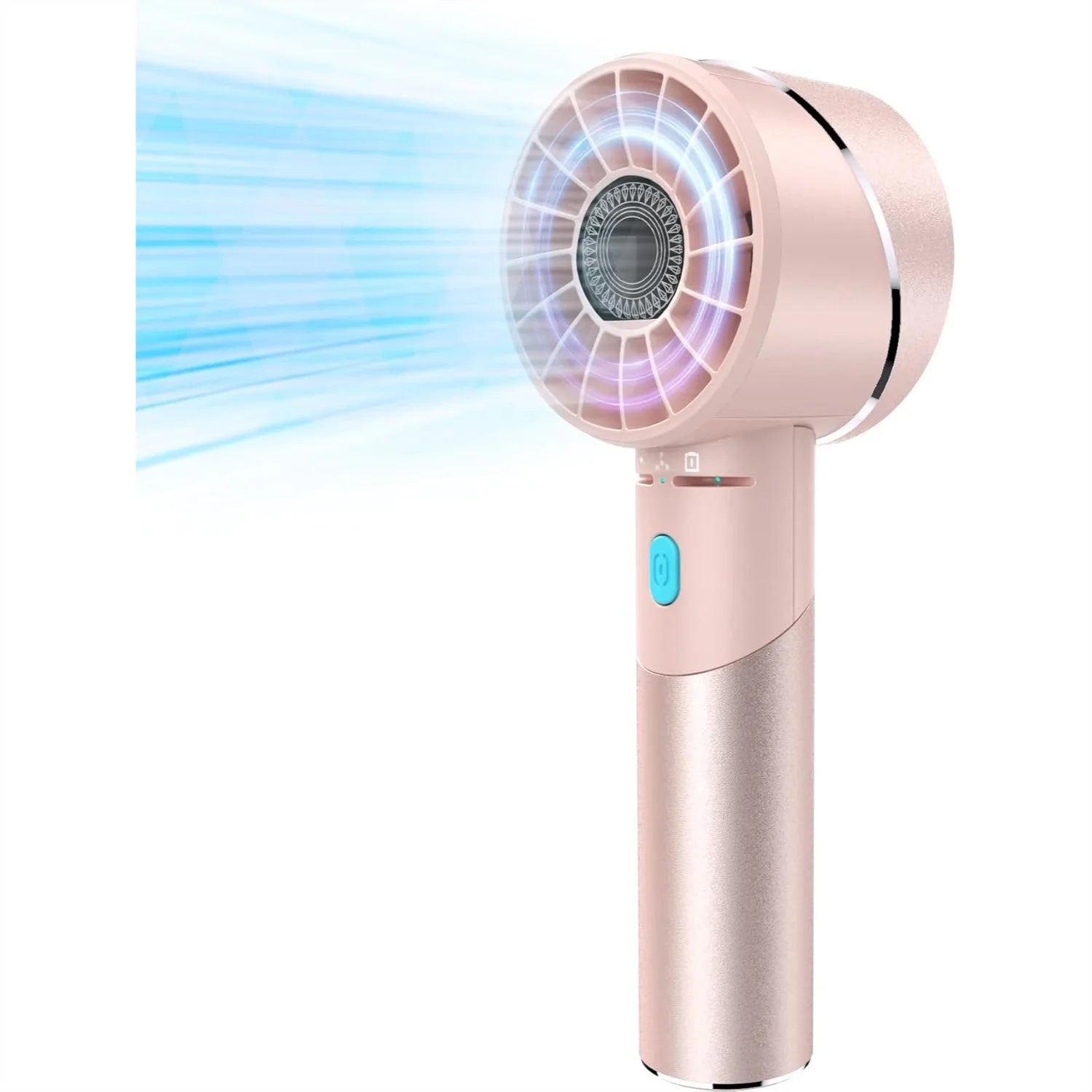 Mini Handheld Fan with 4 Speeds, Rechargeable Portable Turbo Fan for Travel Office Outdoor, Up to 16H Runtime