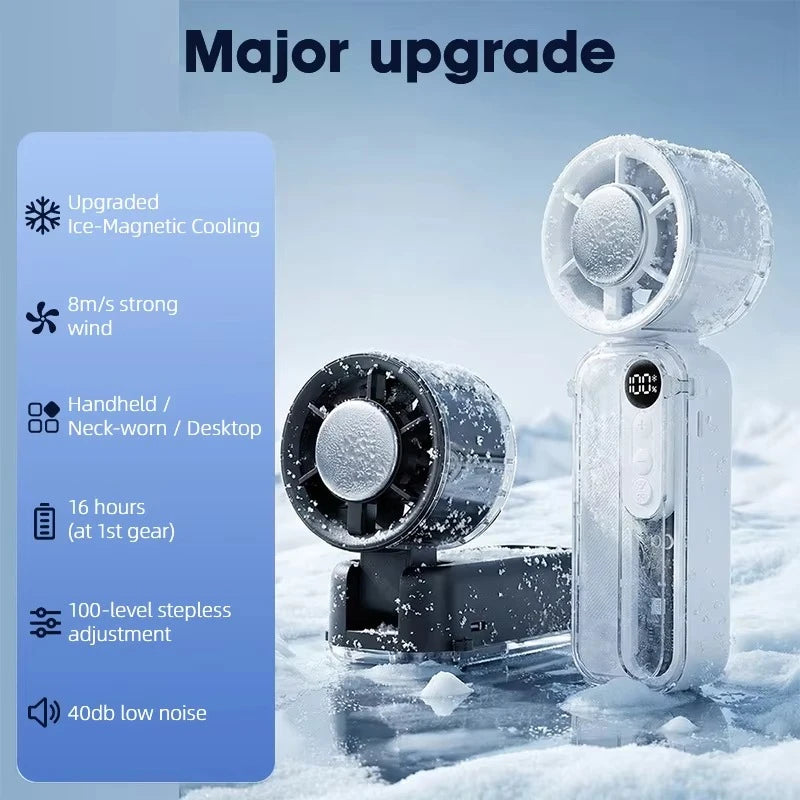 Handheld Small Fan, Semiconductor Cooling, Ultra Long Battery Life, Charging Fan, Small Cooling and Ice Pack Fan