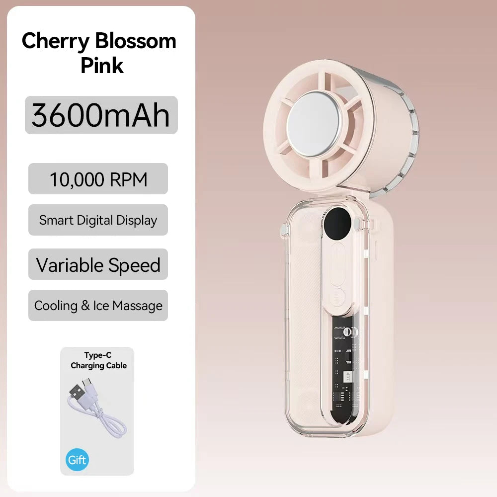 Handheld Small Fan, Semiconductor Cooling, Ultra Long Battery Life, Charging Fan, Small Cooling and Ice Pack Fan